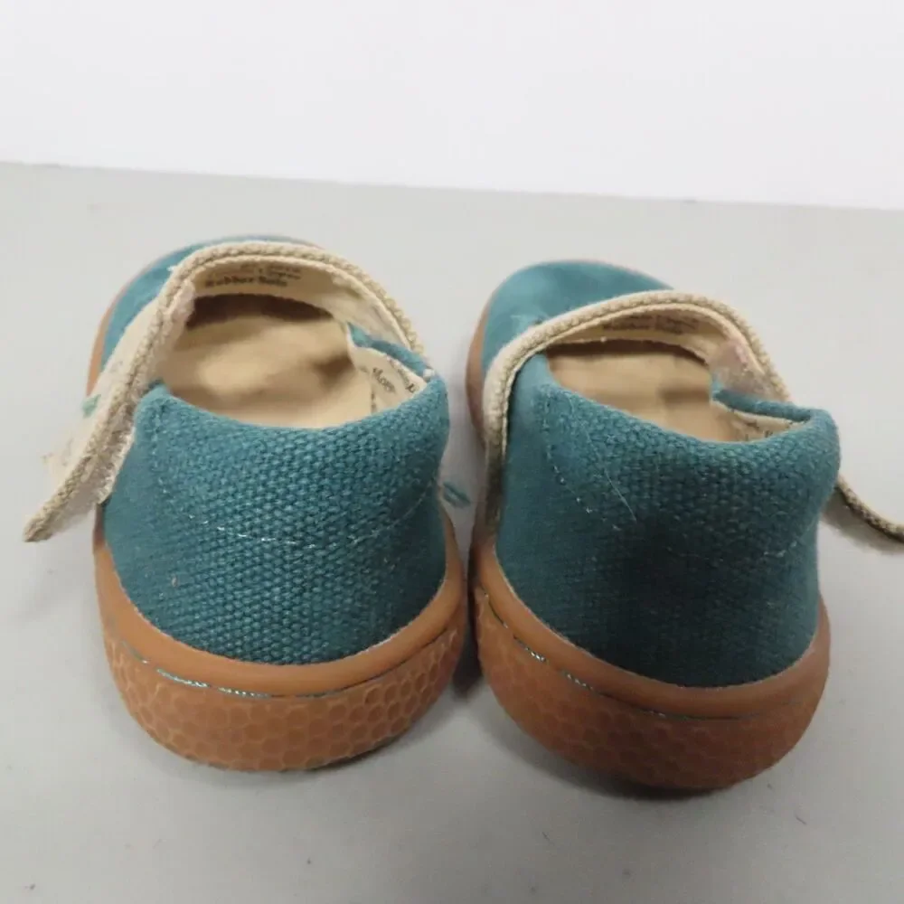 Livie & Luca Teal Blue Canvas Mary Jane Shoes Toddler Girls Size 5 Hook Loop